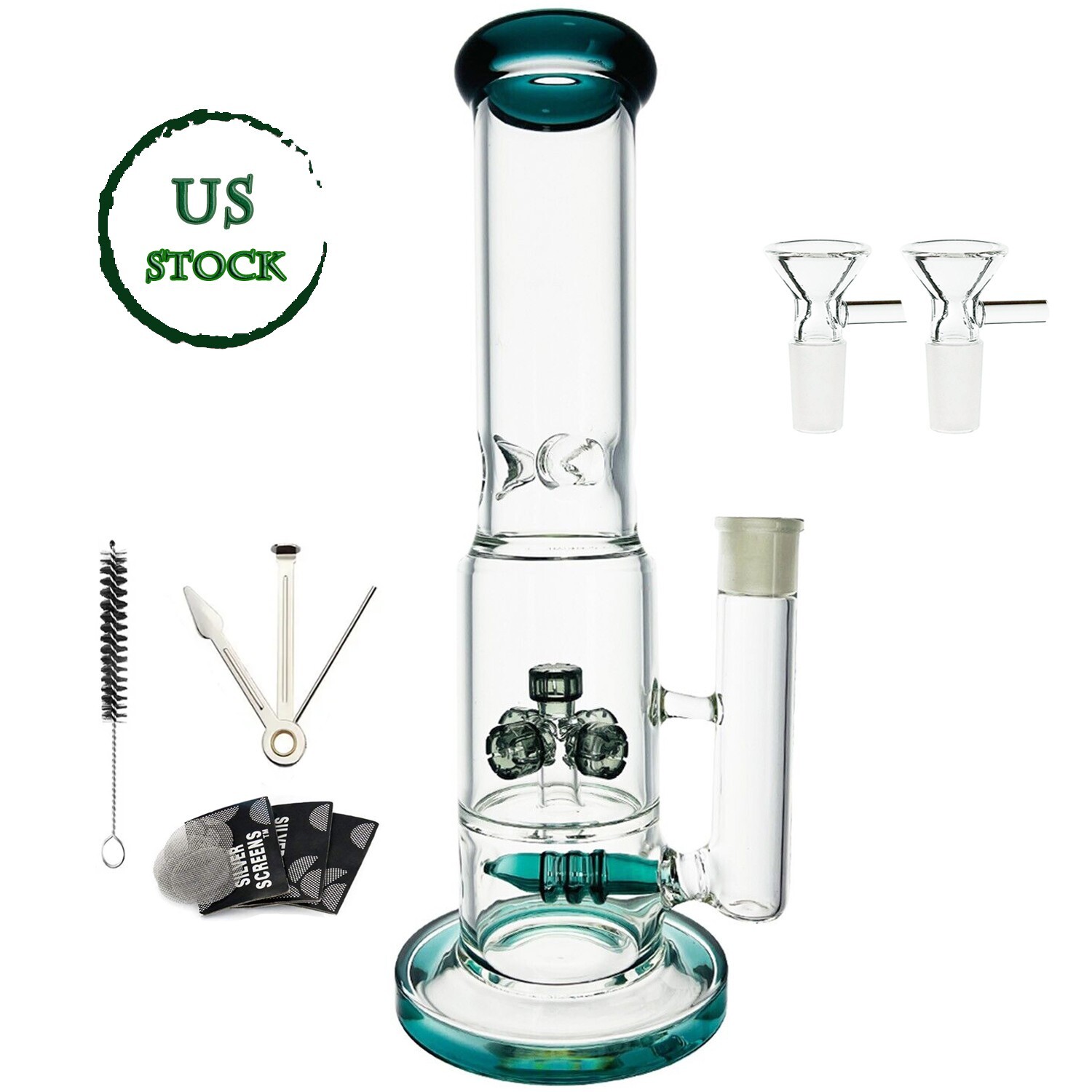 12 inch Heavy Glass Bong Beaker Smoking Water Pipe Thick Hookah W/18mm Bowl