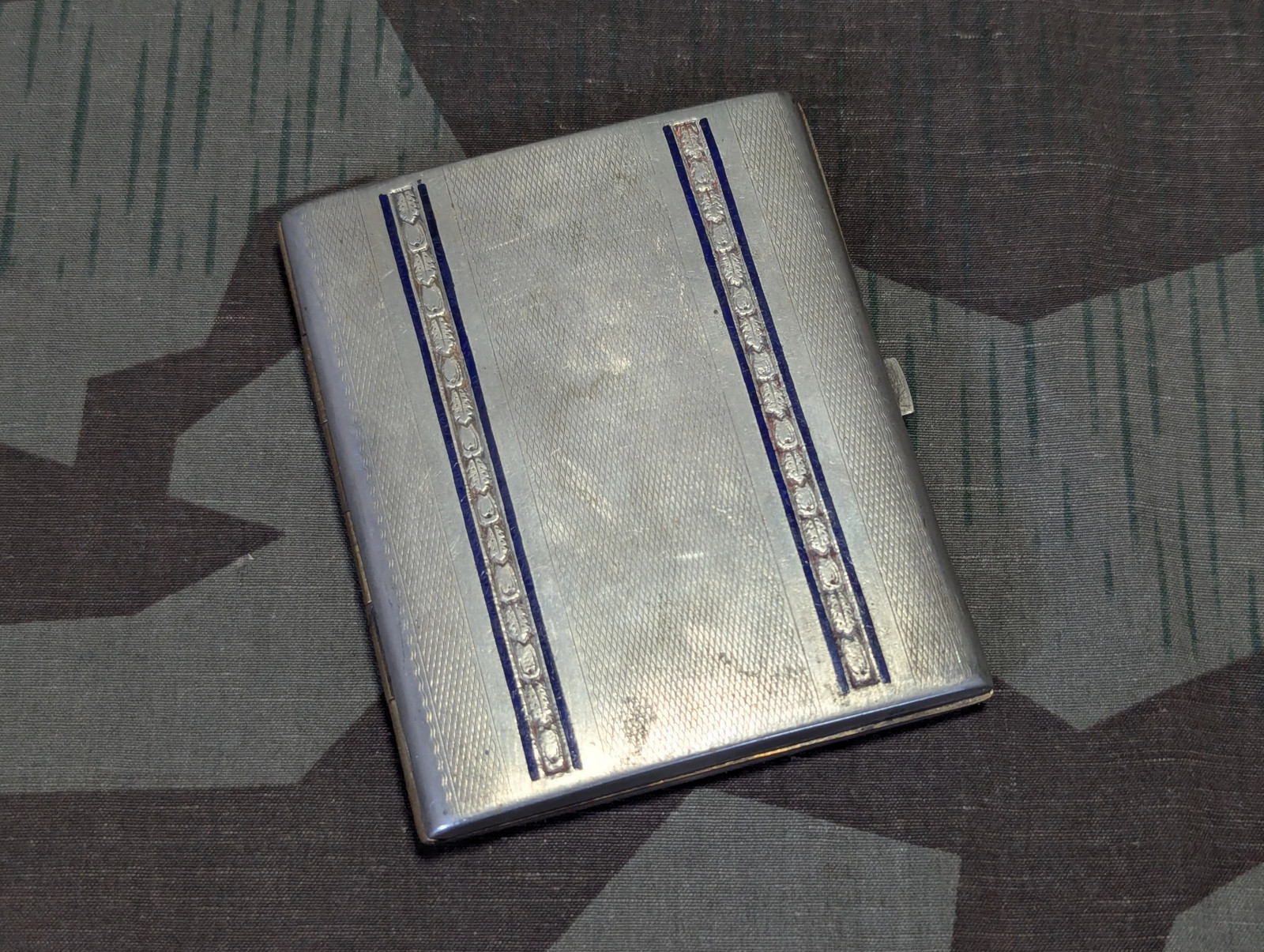 Vintage 1924 Inscribed Alpacca Cigarette Case German Engraved Art Deco 1920s
