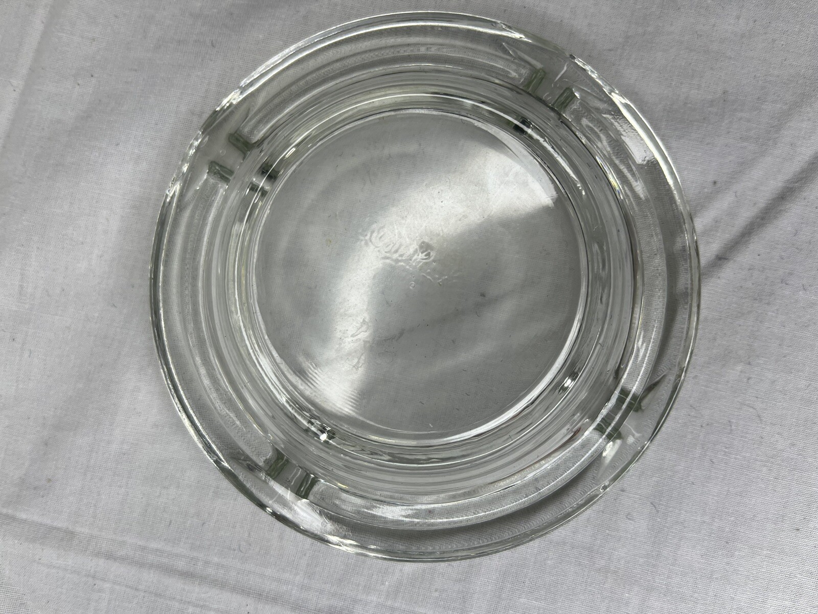 Vintage Lot Of 4 Glass Ashtrays Amber, Clear, Greenish Gray