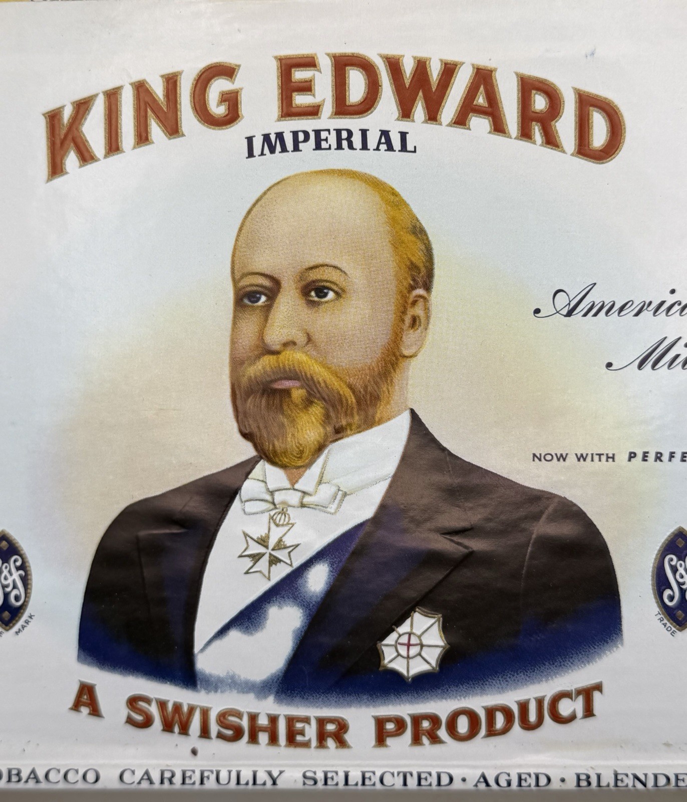 Vintage King Edward Imperial Cigar Box Empty Tobacco Advertising Swisher 50 Ciga