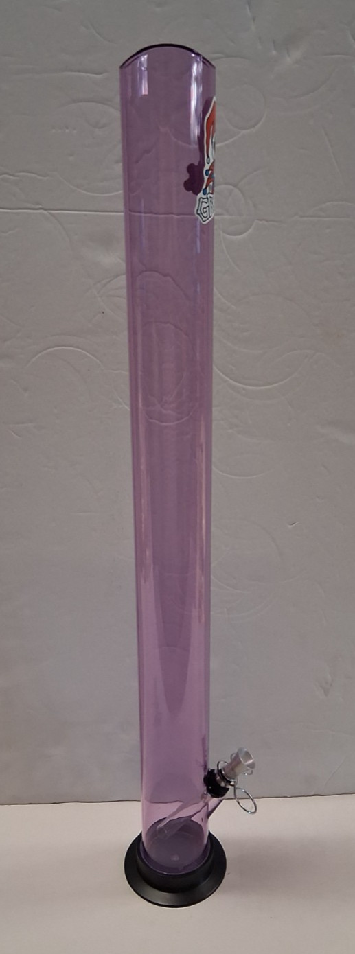 GRAFFIX 23″ ACRYLIC PLASTIC STRAIGHT WATERPIPE BONG HOOKAH PULL CARB 2″M LAVENDE