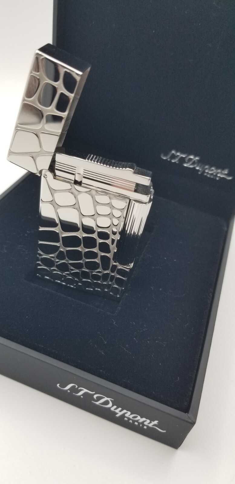 ST DUPONT LIMITED EDITION LIGNE LINE 2 PALLADIUM CROCO DANDY LIGHTER 16487