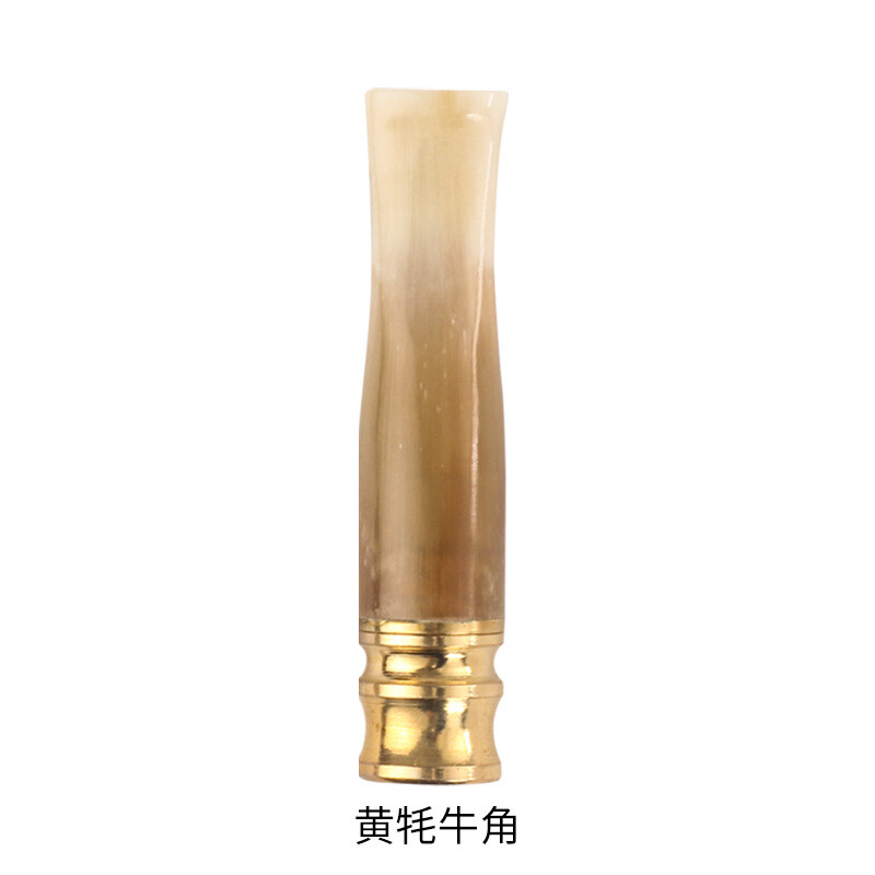 Detachable Cleaning And Reusable Portable Mini Cow Horn Cigarette Holder