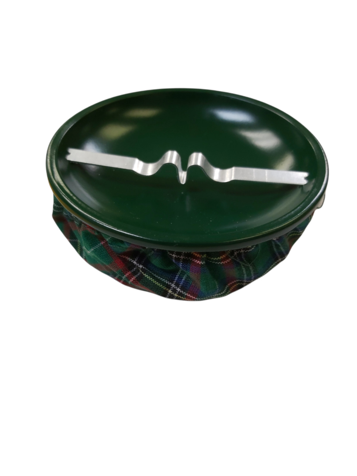 Eclipse 4″ Assorted Plaid Fabric Weighted Beanbag Ashtray, Ash11