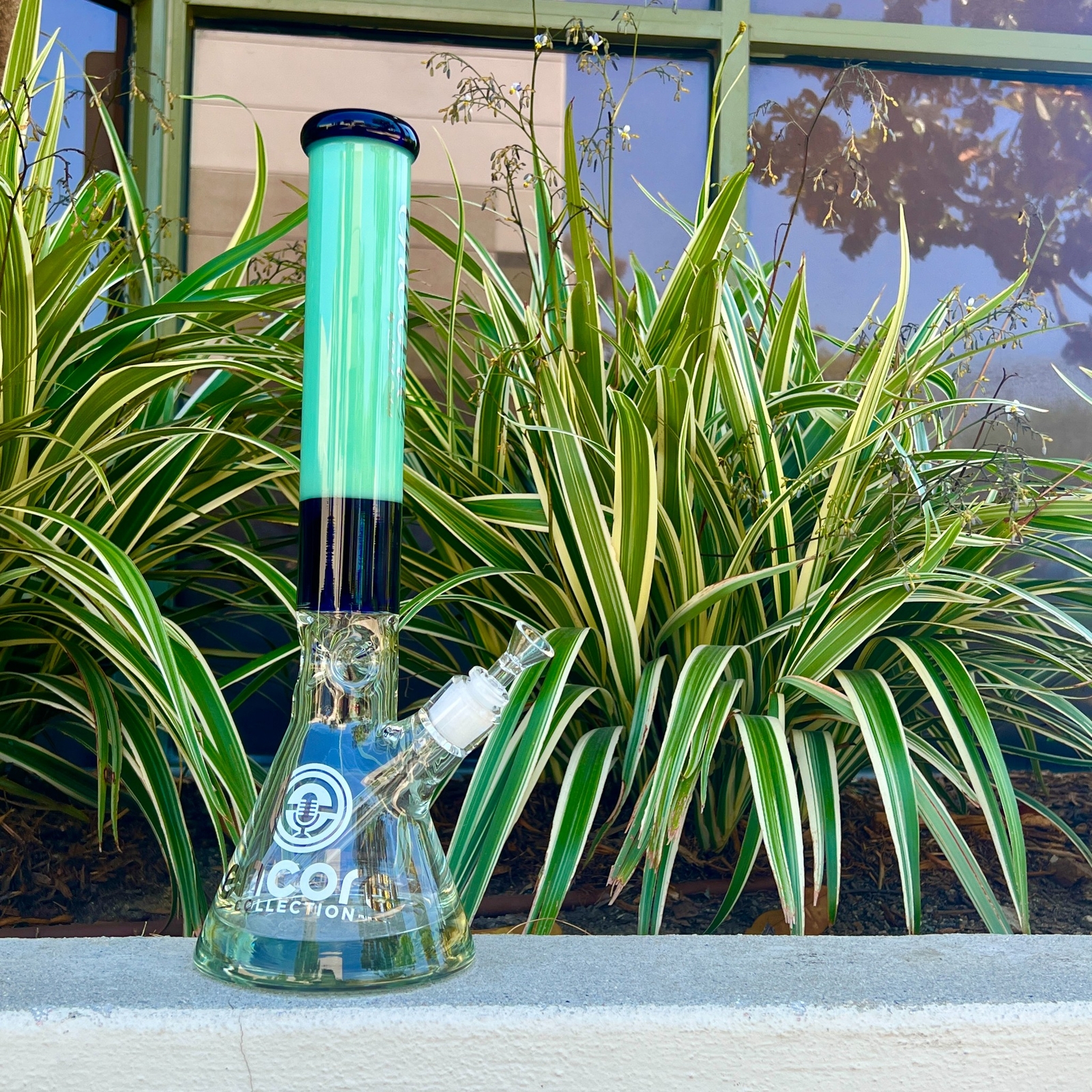 16″ inch 50 x 7mm Wall Super Thick Base Color Glass Bong Tobacco Hookah Beaker