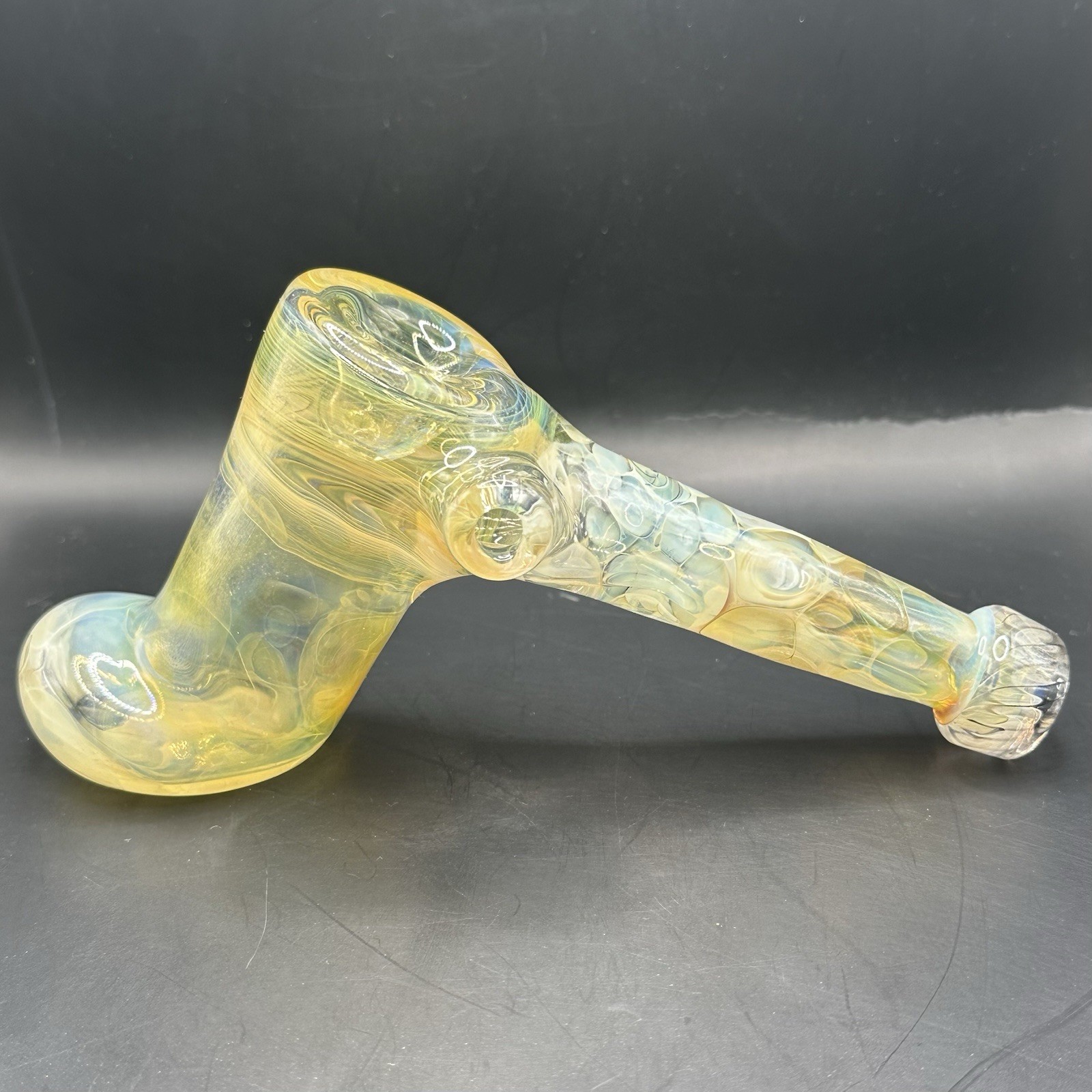 Cam Tower Heady Glass Hammer Pipe Gold And Silver Fumed