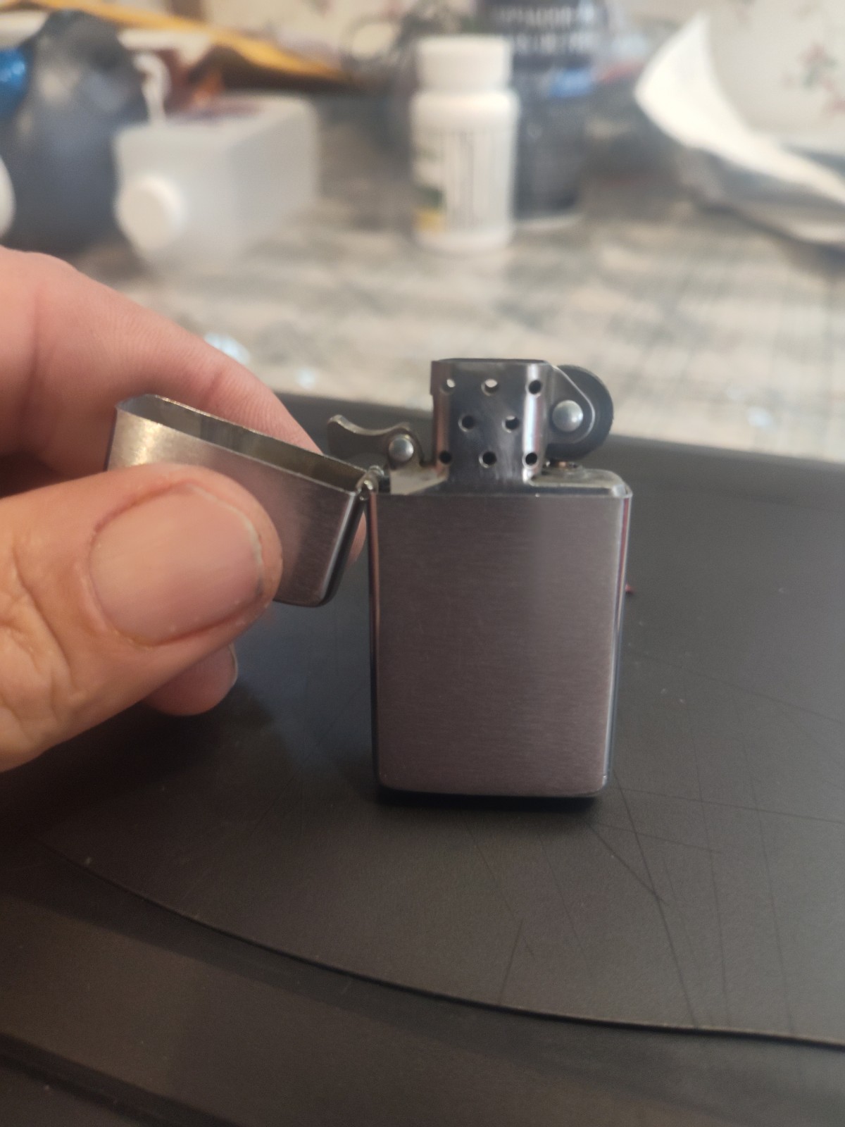 Vintage ZIPPO Chrome lighter 2000 (XVI) G Slim Crome Free Shipping New Flint