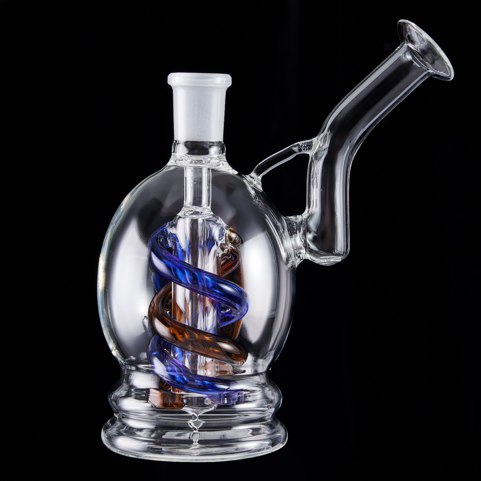 RORA Glass Bong Smoking Hookah Percolator Water Pipe Recycler With 14mm Bowl