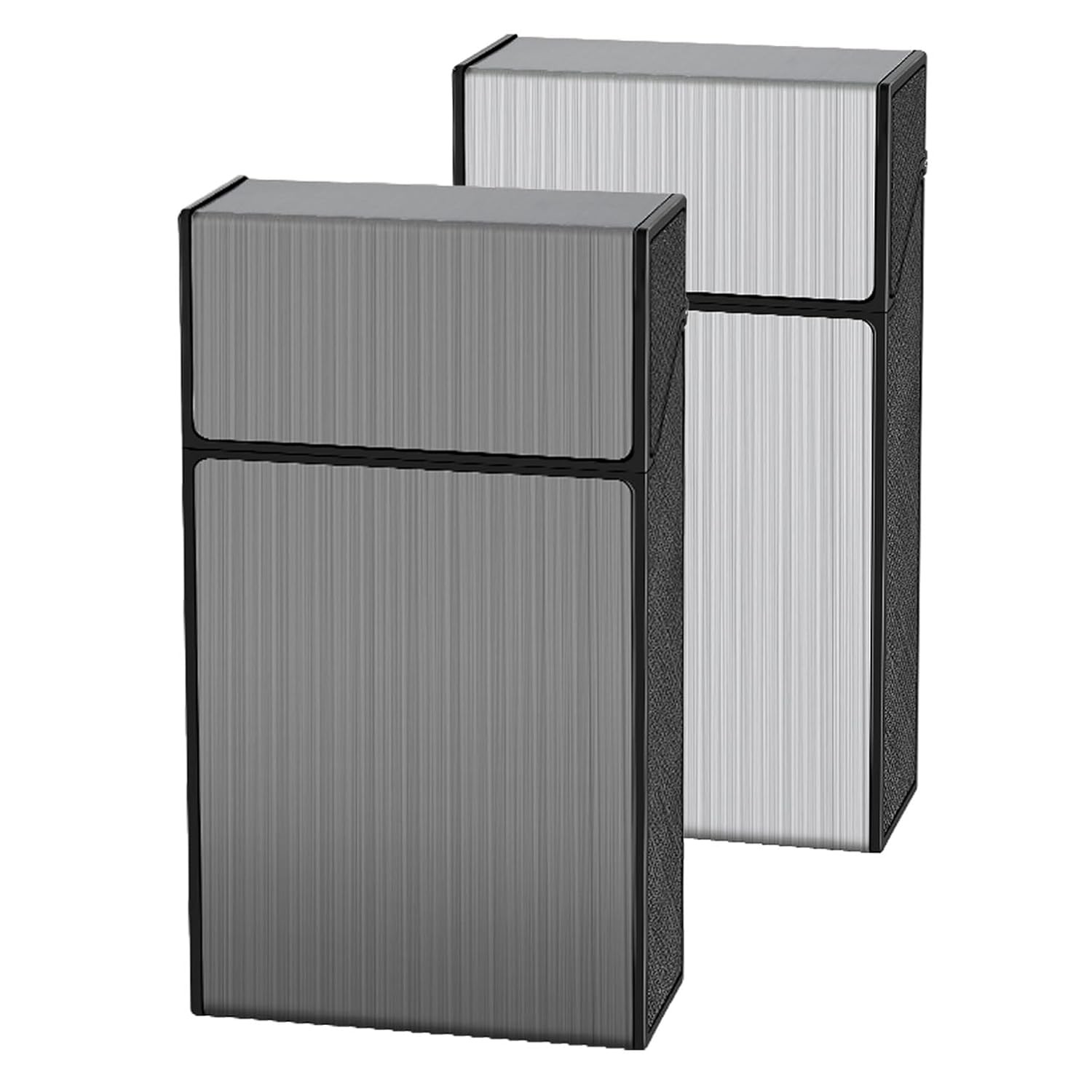 Cigarette Case 2 Pack 100mm 100’s King Size(Black + 100mm, Black + Silver