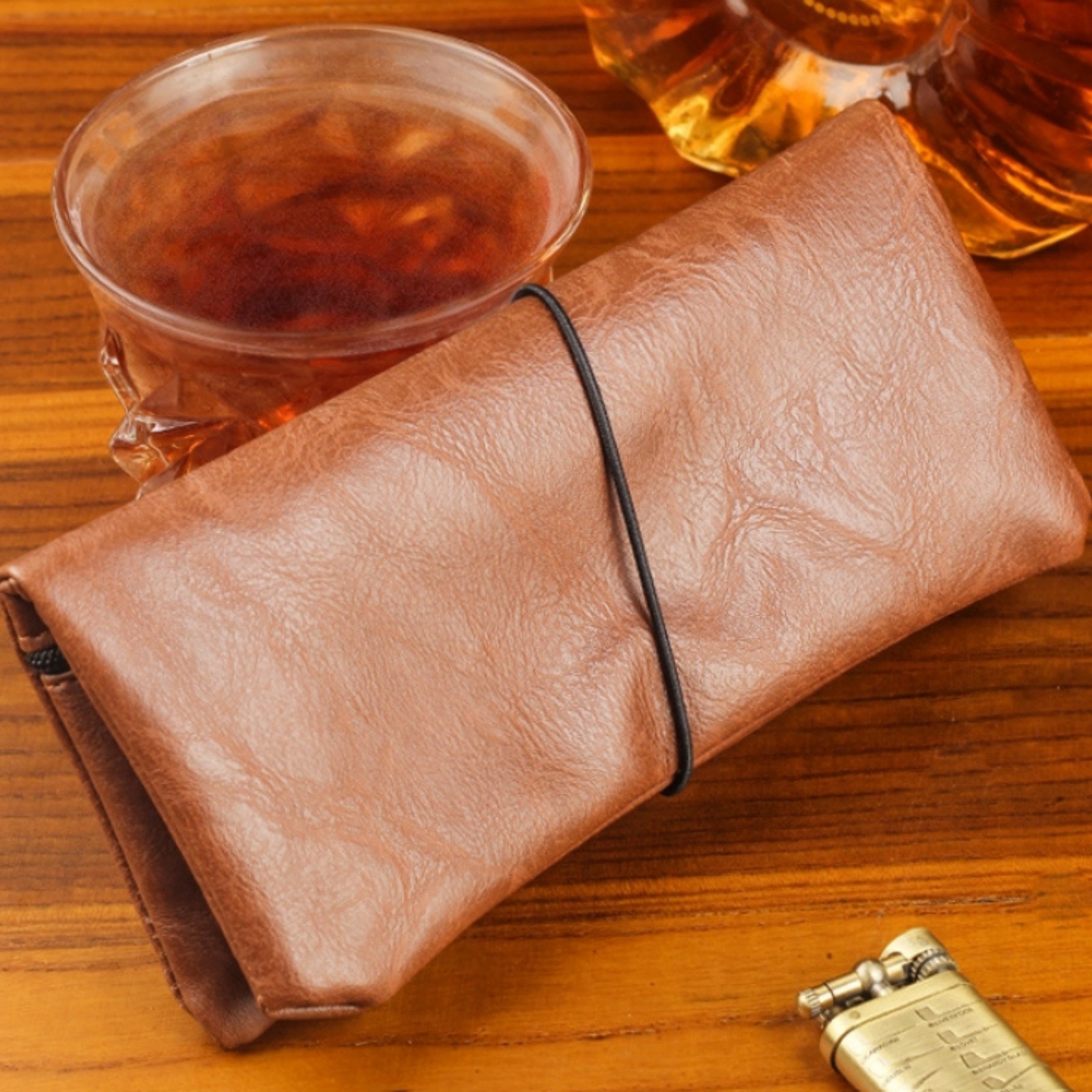 Leather Tobacco Pouch Rolling Tobacco Bag Portable Cigarette Storage Case Holder