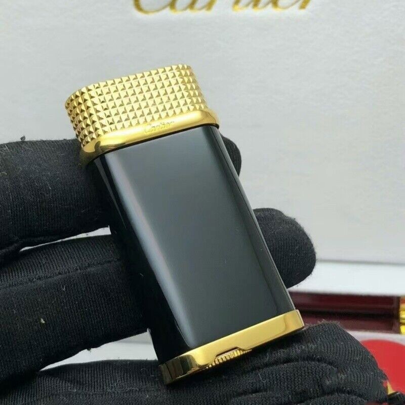 Smoking Lighter Cartier Classic Luxury Lighter Gas Lighter With Stones & Box #U1