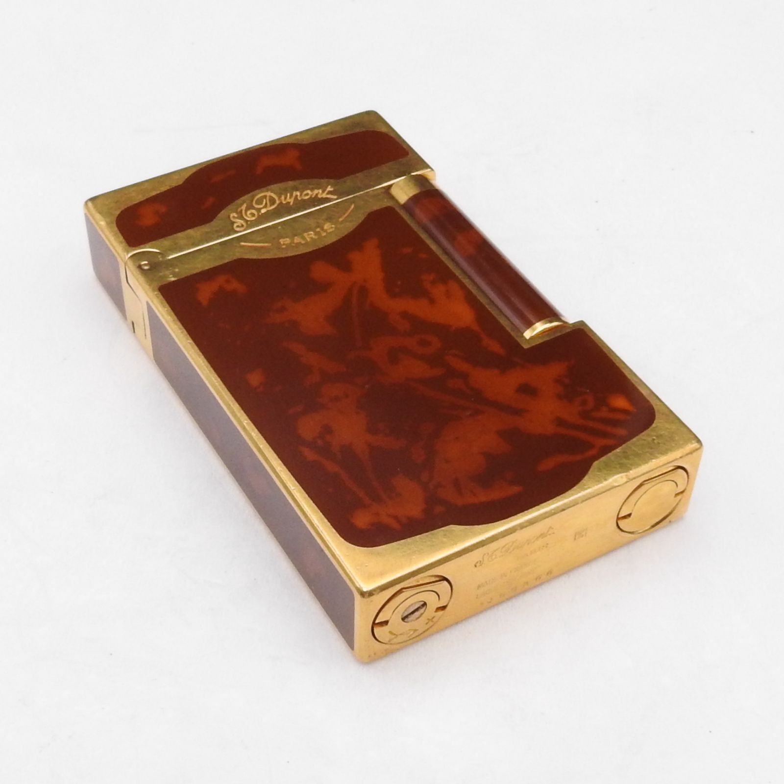 S.T. Dupont Ligne Line 2 Montparnasse Maduro Marble Brown Gold No Box Overhauled