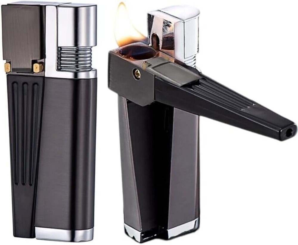 2 in 1 Foldable Metal Lighter Pipe Combination Portable Smoking Lighter 2025
