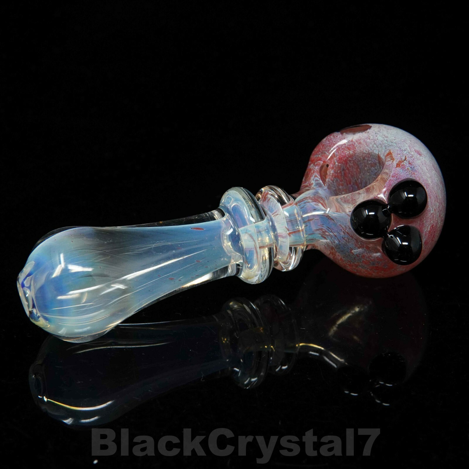 5 inch Handmade Red Silver Fumed Flowing Soul Tobacco Smoking Bowl Glass Pipes