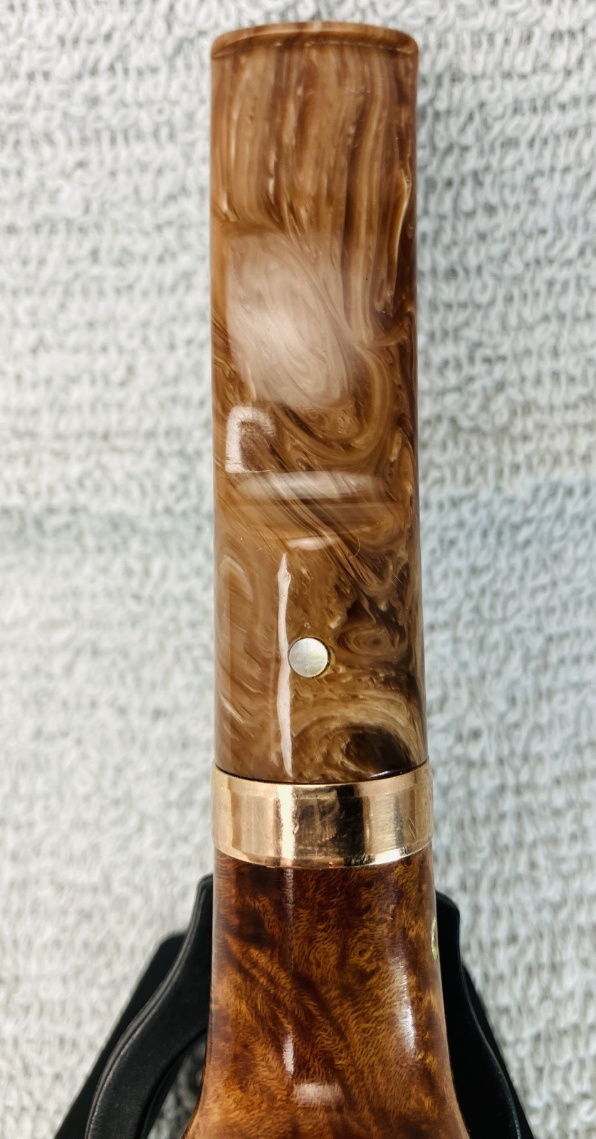 Carl Harris Gold Signature Bent Ball Round Saddle Acrylic Coffee & Cream Stem