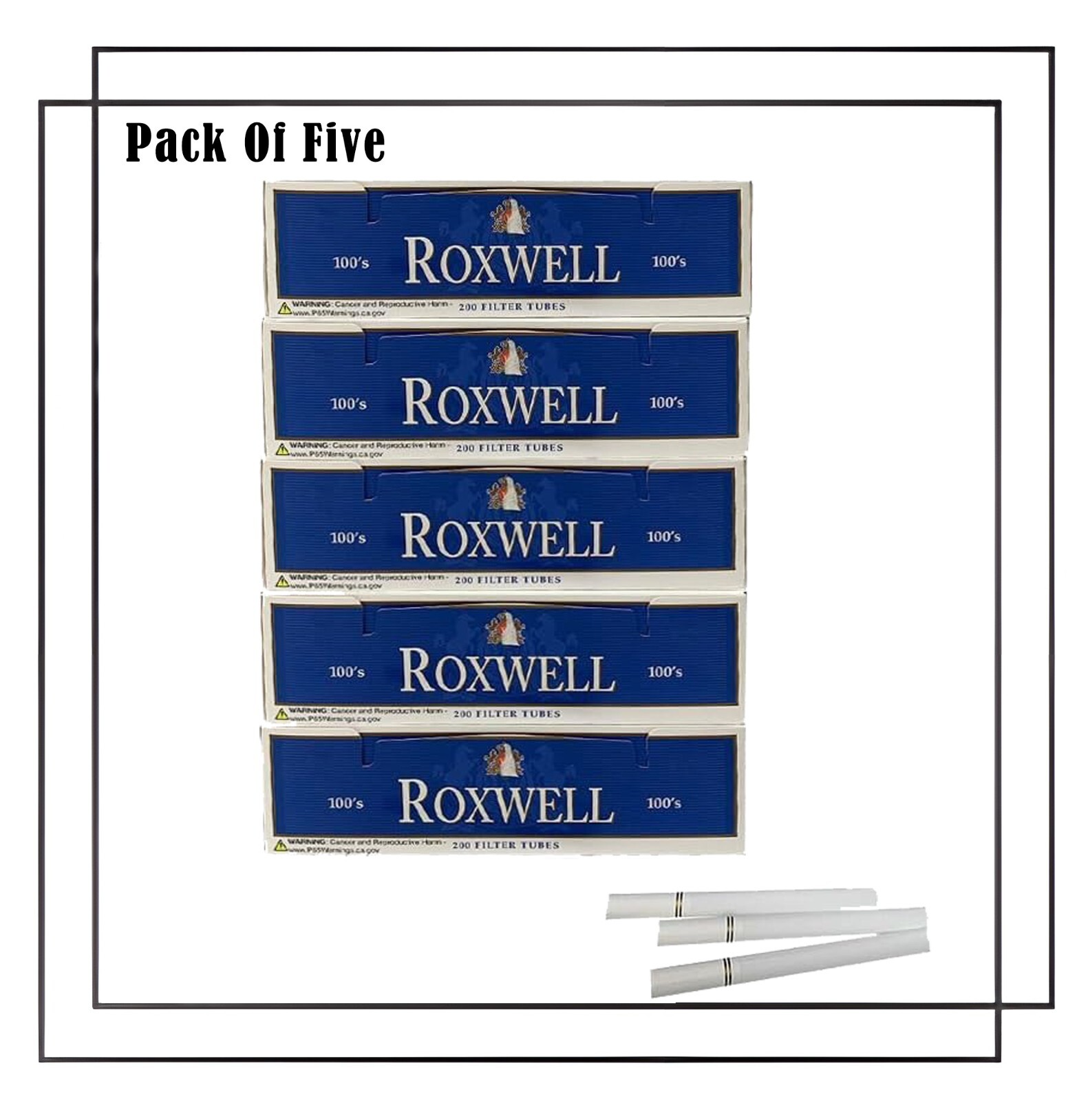 Roxwell Blue 100s Cigarette 200ct Tubes 5pack