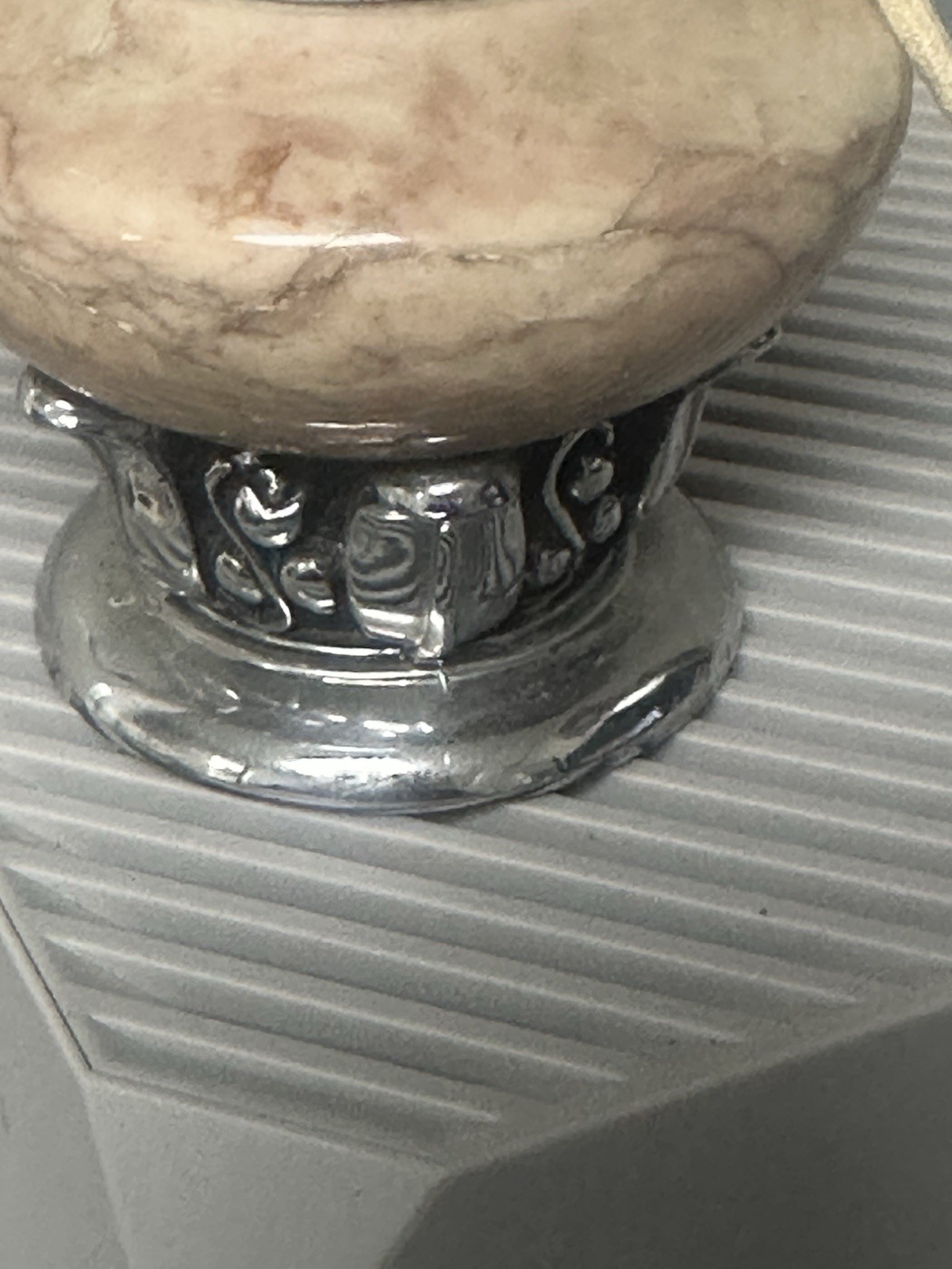 Vintage Ronson NORDIC Chrome & Pink Marble Table Top Lighter – FREE SHIPPING-