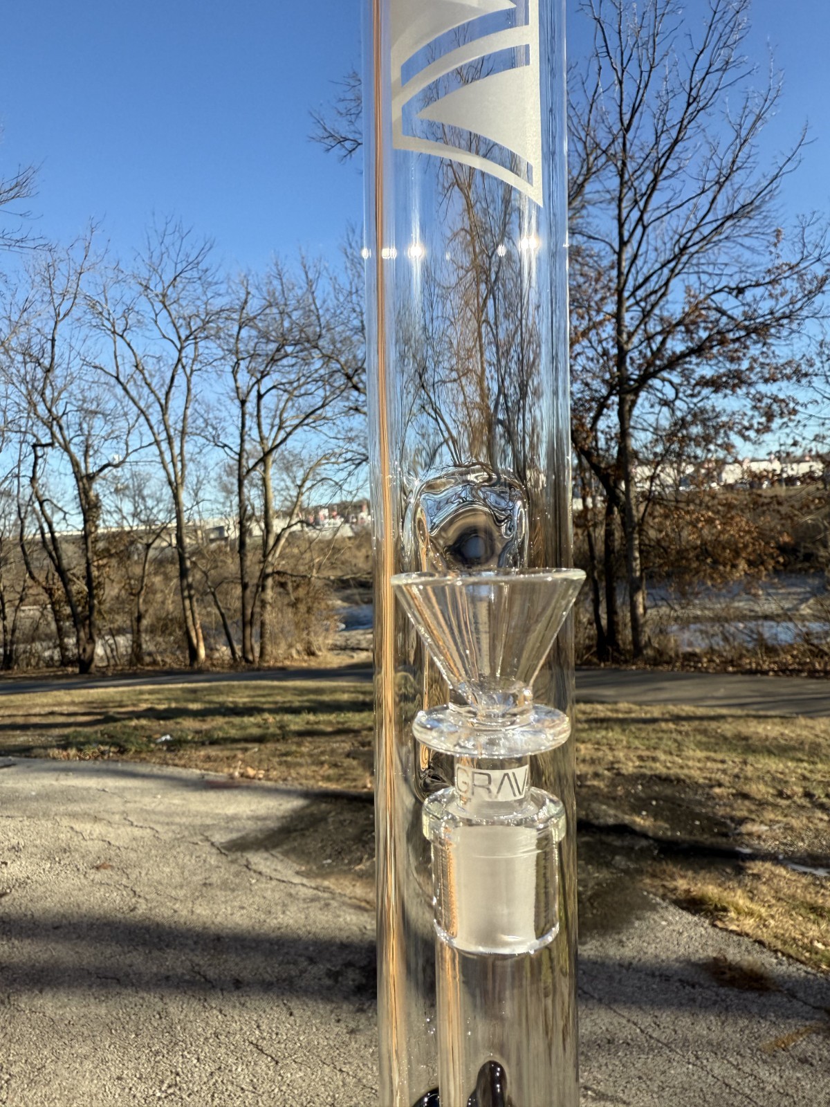 17-inch Grav Water Pipe Single Perc Beaker Style Bong smoking