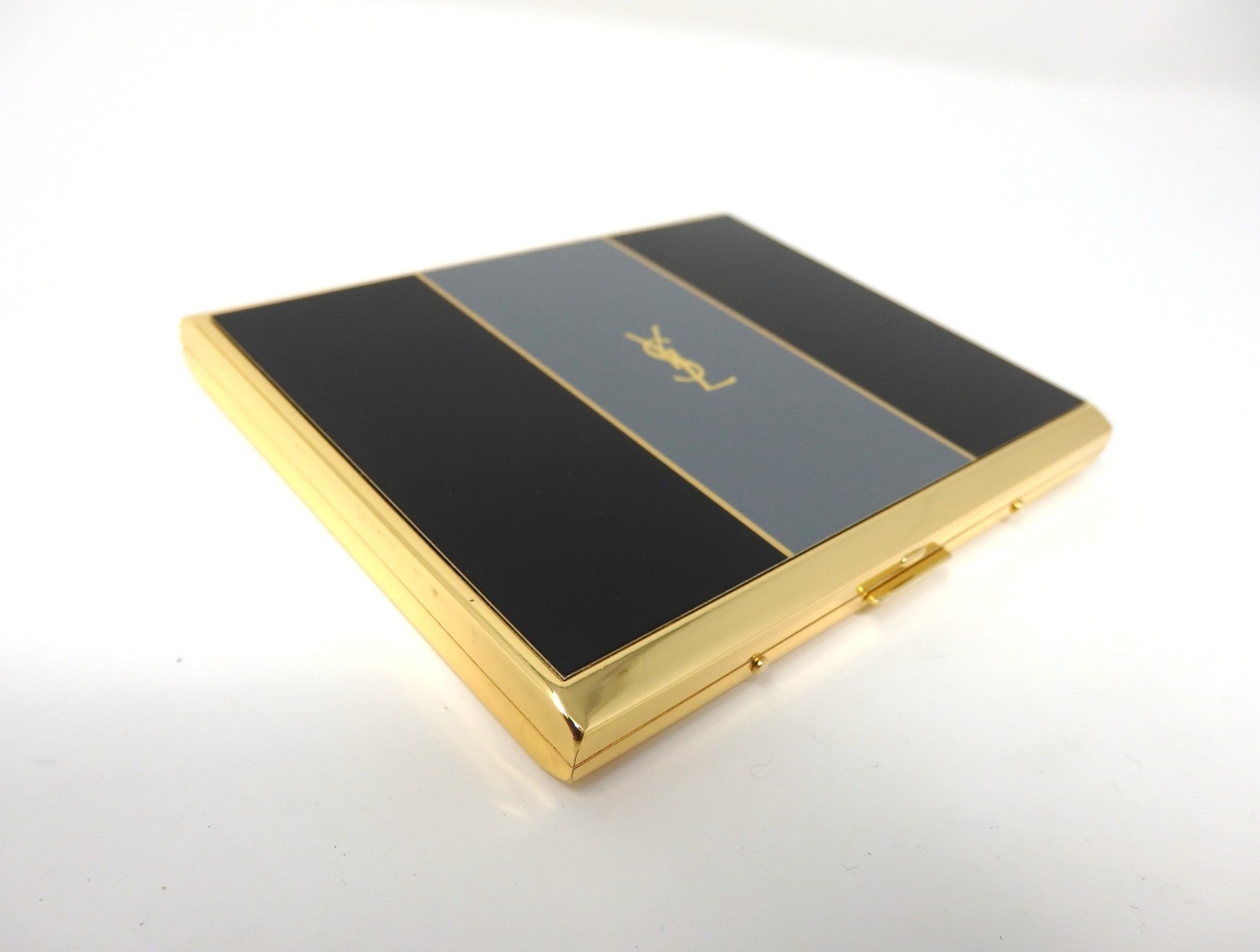 YVES SAINT LAURENT YSL Logo Vintage Cigarette Holder Card Case Gray Unused Mint