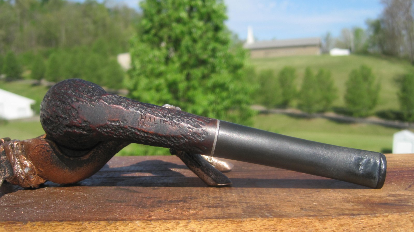 Halifax Imported Briar Rusticated Dublin Smoking Estate Pipe 5.3/4″ L VINTAGE