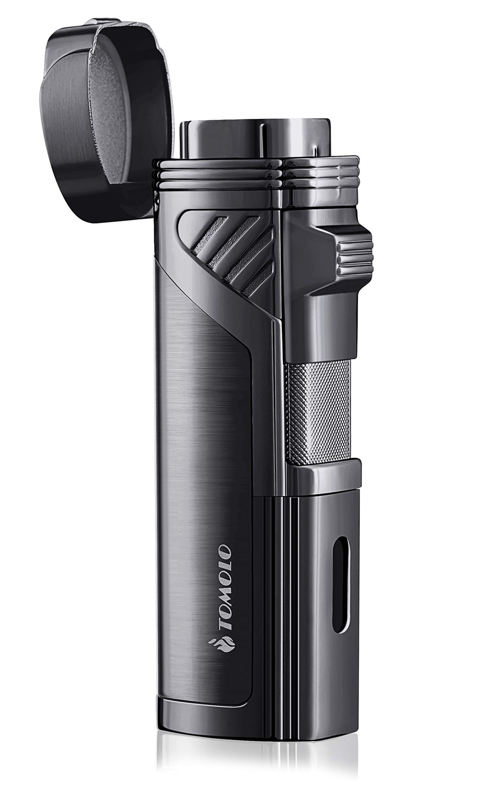 Torch Lighter Quadruple 4 Jet Flame Refillable Butane Cigar Lighter with Ciga…