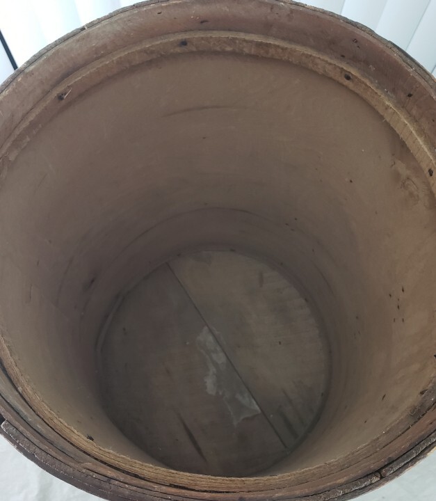 Antique Chewing Tobacco Wood Store Barrel Spaulding Merrick Stewart Ithica 22″