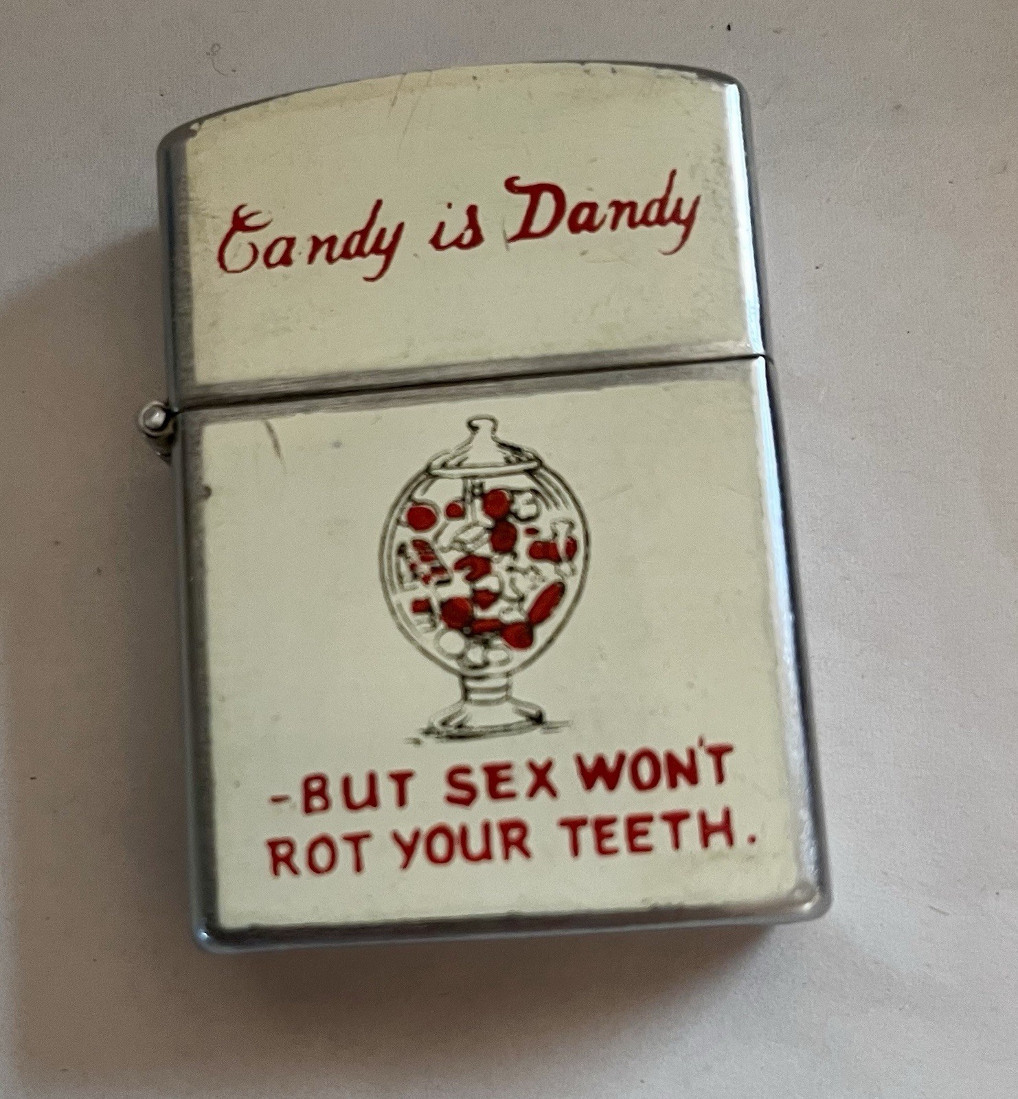 Vintage Naughty Risqué Lighter Candy Is Dandy Sex Won’t Rot Your Teeth ~ Nesor