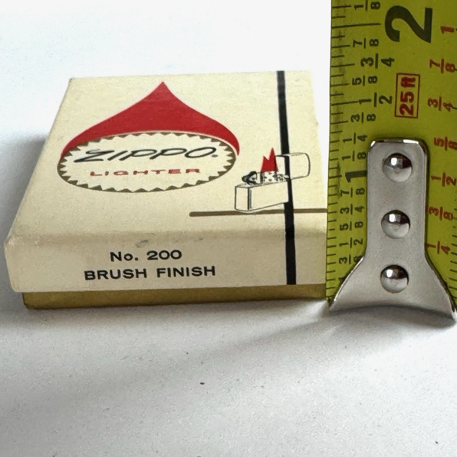 zippo lighter No. 200 Brush Finish in original box 1965 UNTESTED
