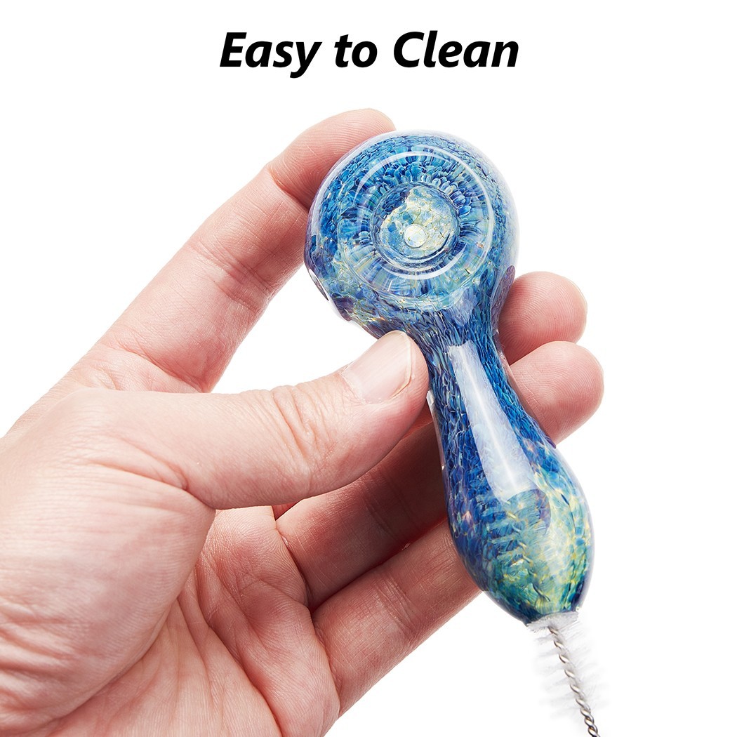 4″ Lava Style Tobacco Smoking Glass Pipe Collectible Handmade Pipes with Box