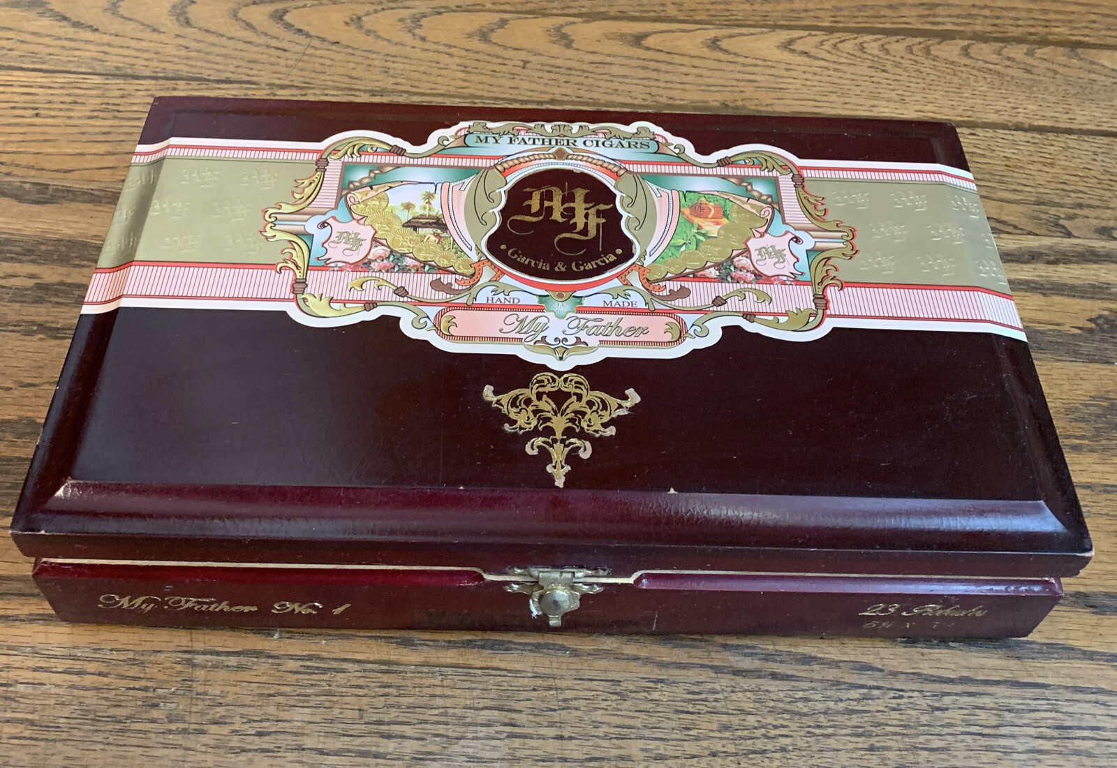 MY FATHER CIGARS no 1 ROBUSTO WOOD CIGAR BOX empty 10.5”x6.25”x2”