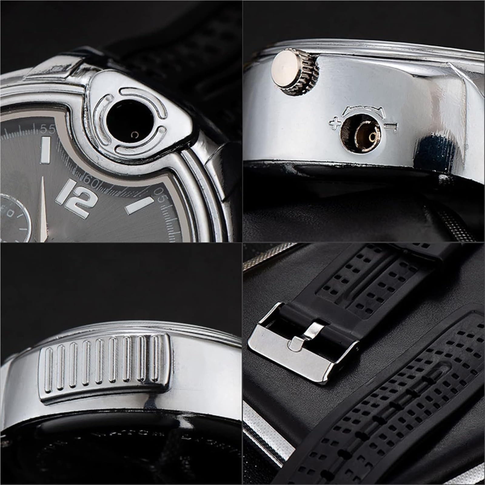 2-in-1 Creative Multi-Function Watch Lighter, Portable Adjustable Flame Metal…