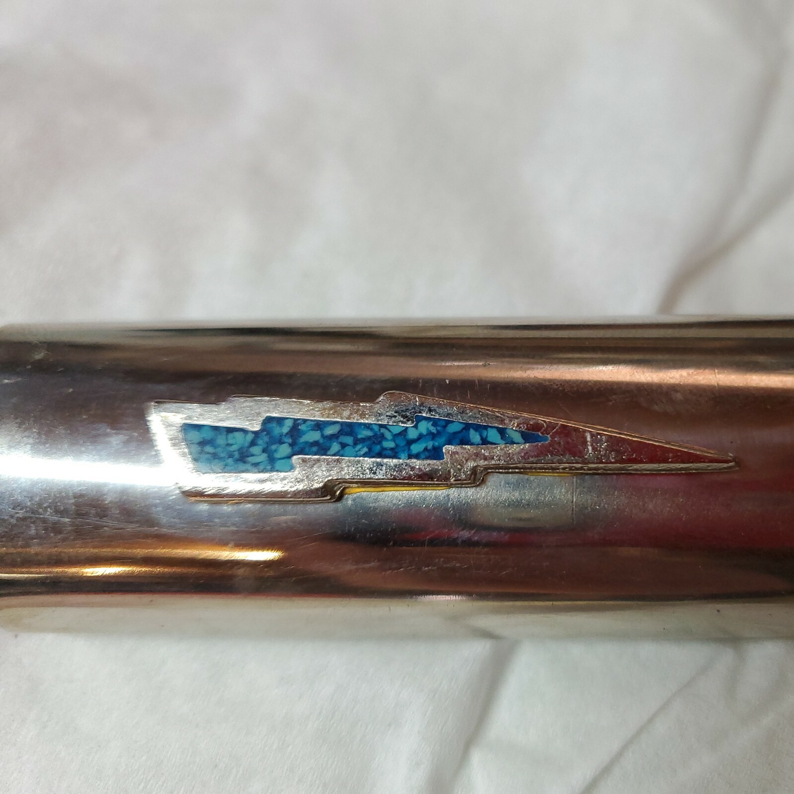 Vtg Lighter Case Lightning Thunder Bolt Turquoise Western Cover Holder fits Bic