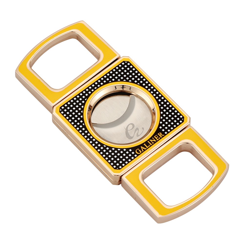 Galiner Cigar Cutter Pocket Gadgets Cigar Tool Knife Scissors Accessories Yellow