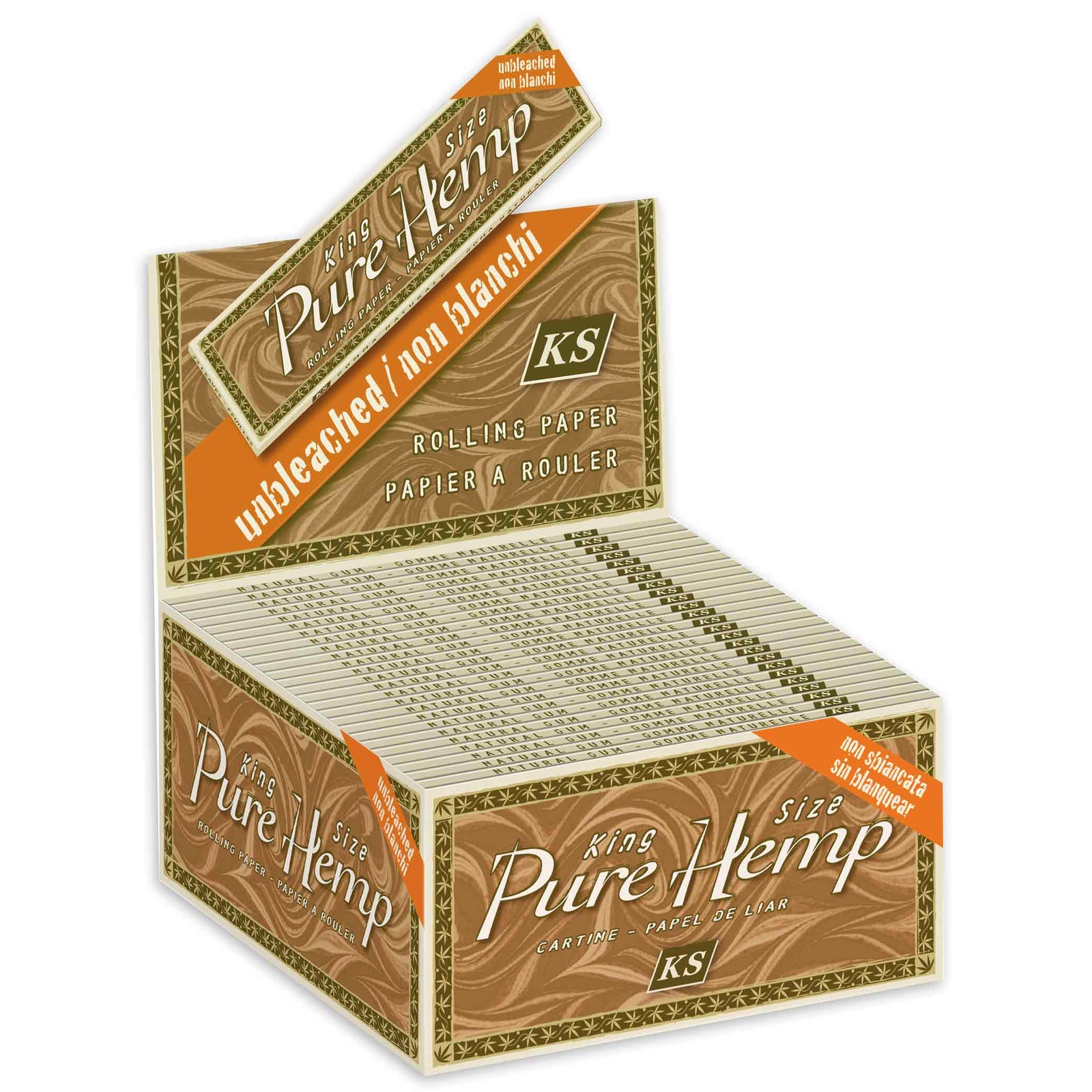 Pure Hemp Rolling Paper Unbleached King Size Cigarette Papers 110mm (Box of 50)