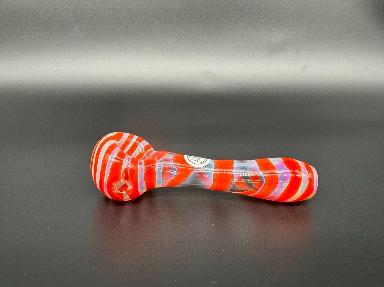 OVG Color Wrap Glass Tobacco Pipe Handmade Silver Fume Red Colorful Heavy USA