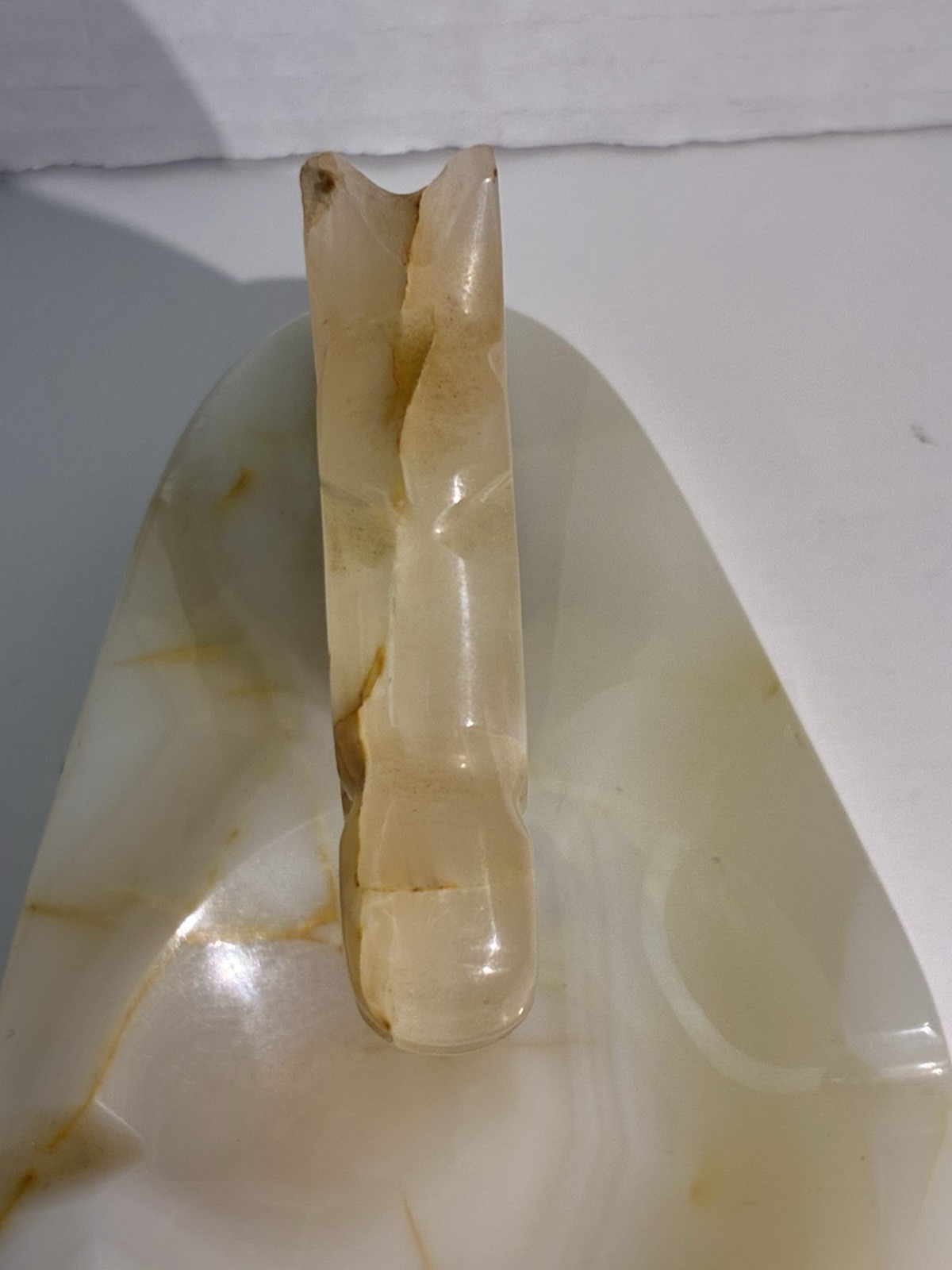 Vintage Carved Onyx Horse Head Ashtray Trinket Dish Mid Century Modern Stone