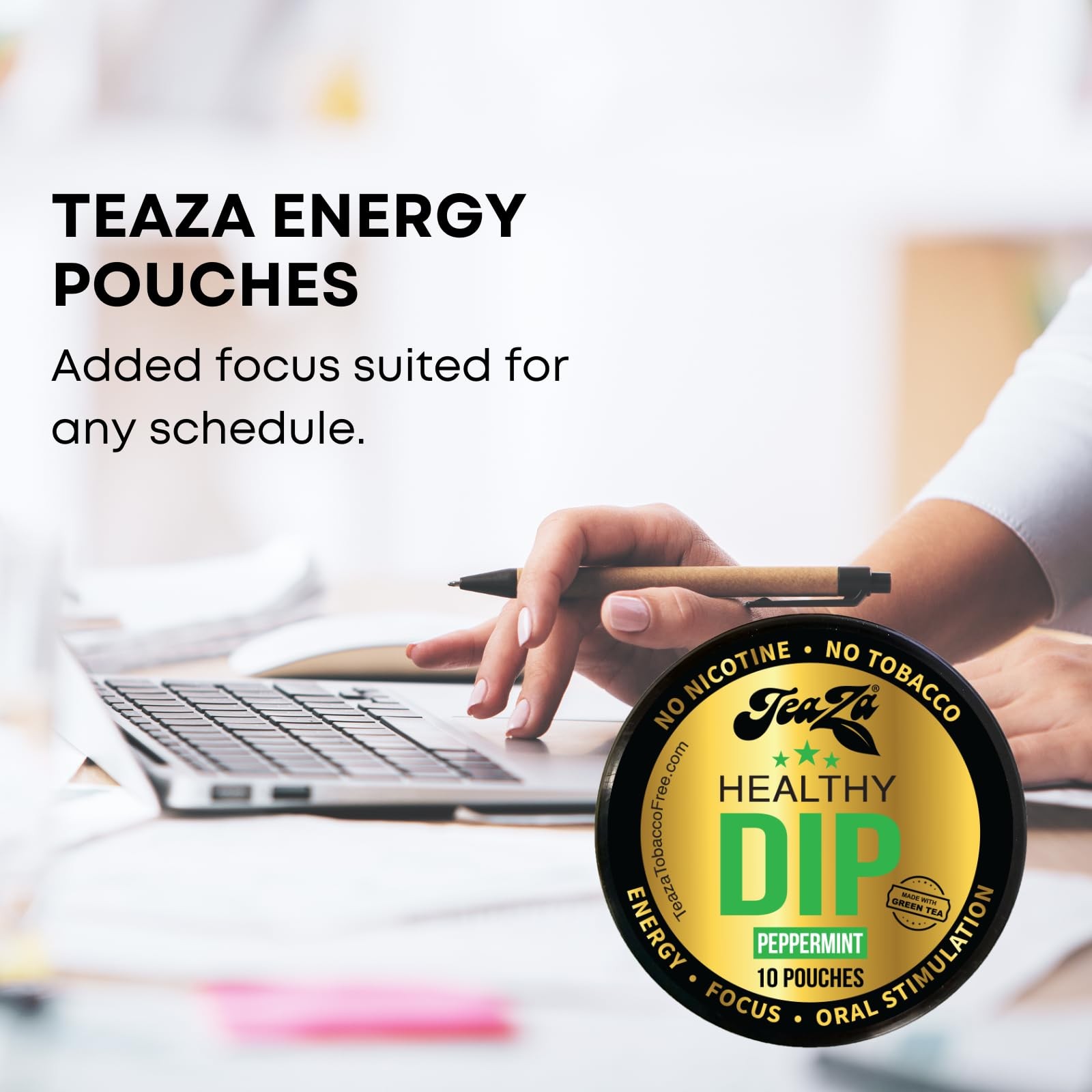 Peppermint Herbal Energy Pouches – 10 Count Camo Pucks for Boosted Focus