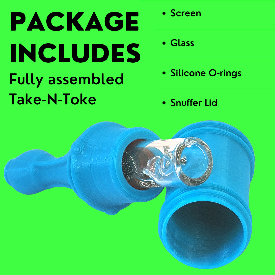 Take-N-Toke, Cigarette Holder, Fully Assembled Made in USA, 3.5″ x 1″, Blue