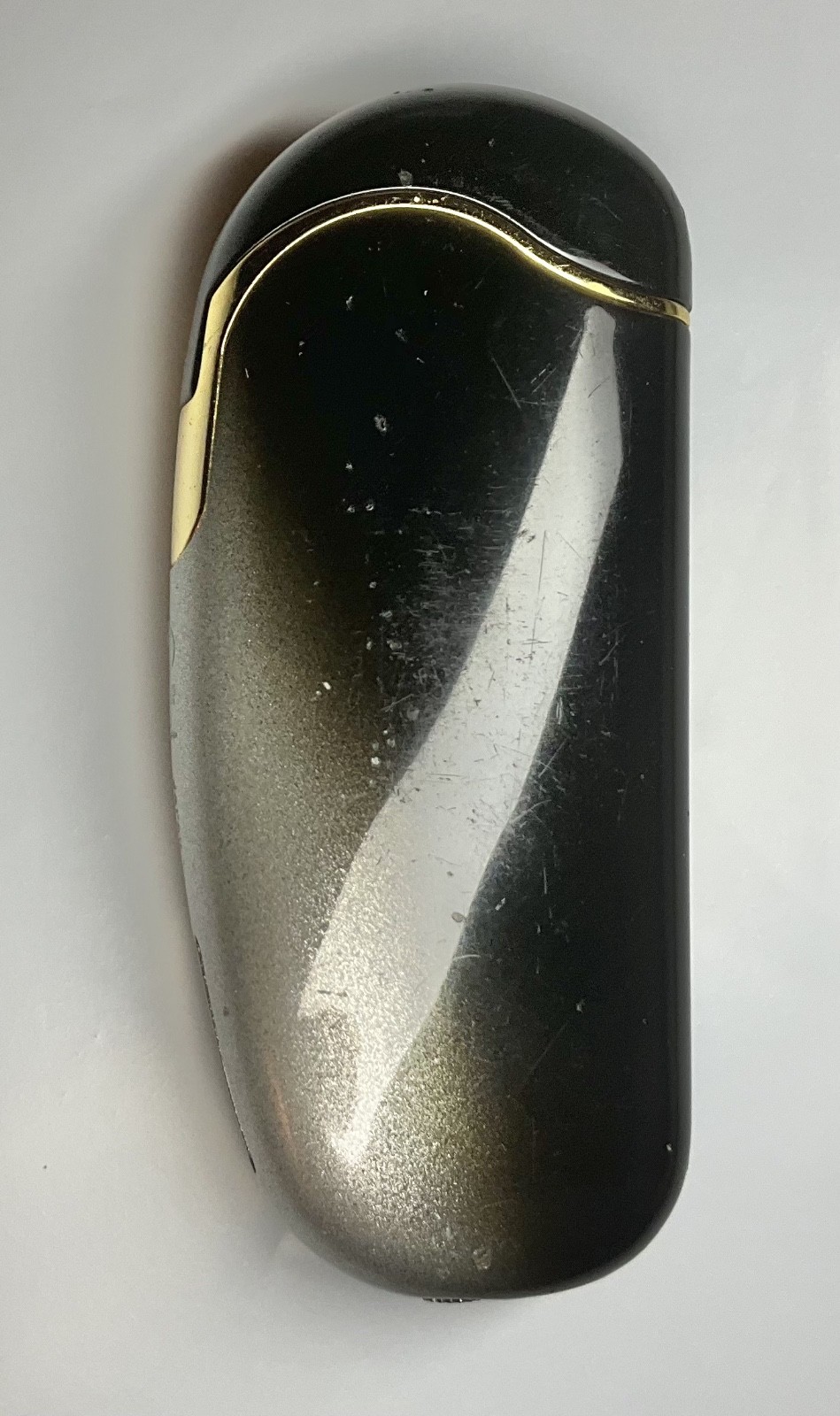 Colibri Lighter Black w/Silver Gradient and Gold Trim 655 Collectible.