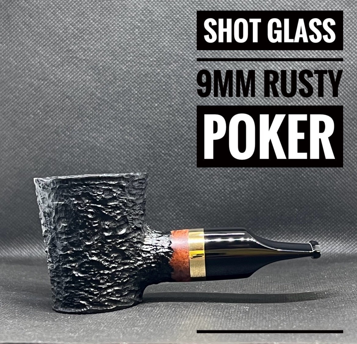 Dagner Pipes Custom Design 9mm Black SG POKER Tobacco Pipe Briar New Unsmoked