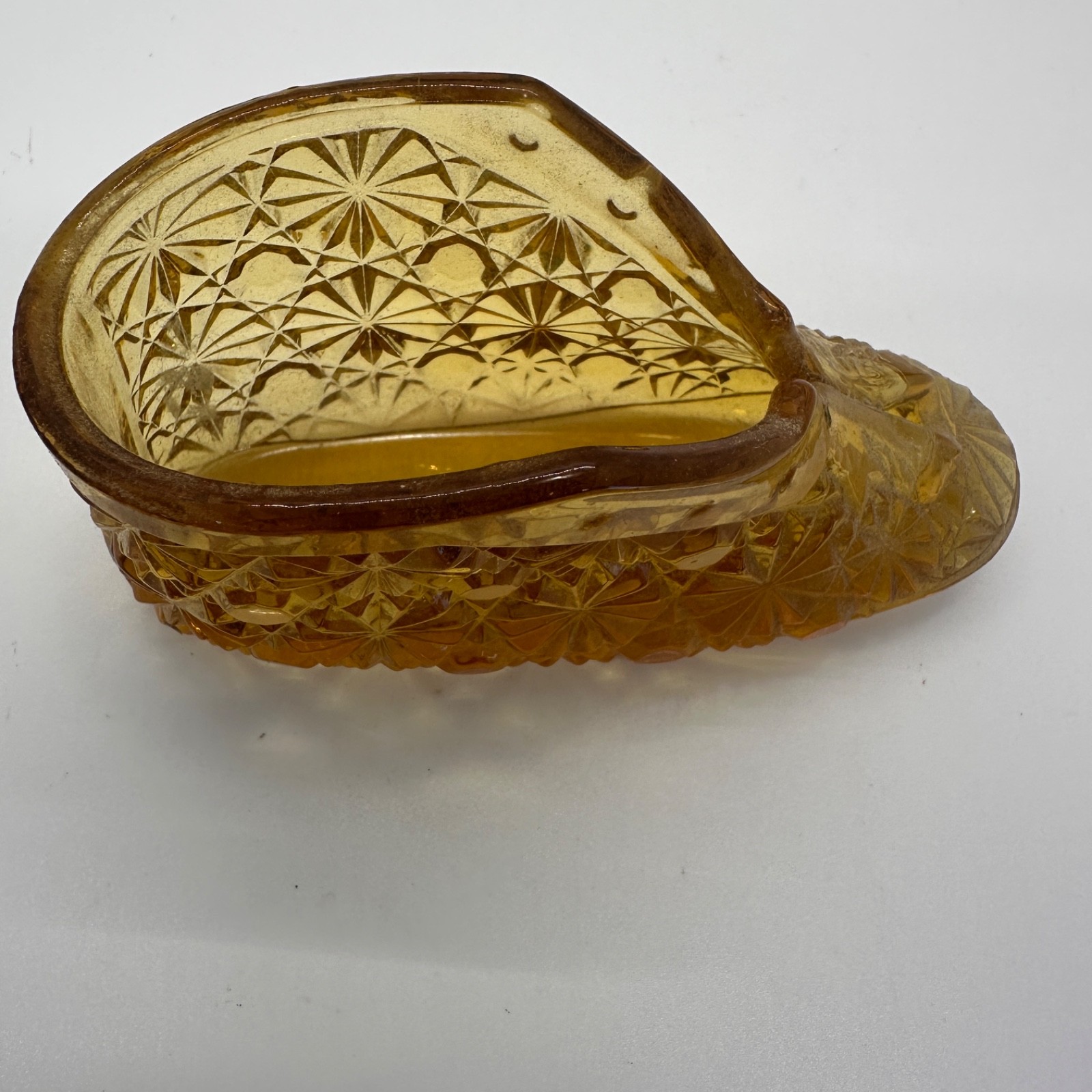 Vintage Amber Button and Daisy Match Holder 100 years old Match striker on base