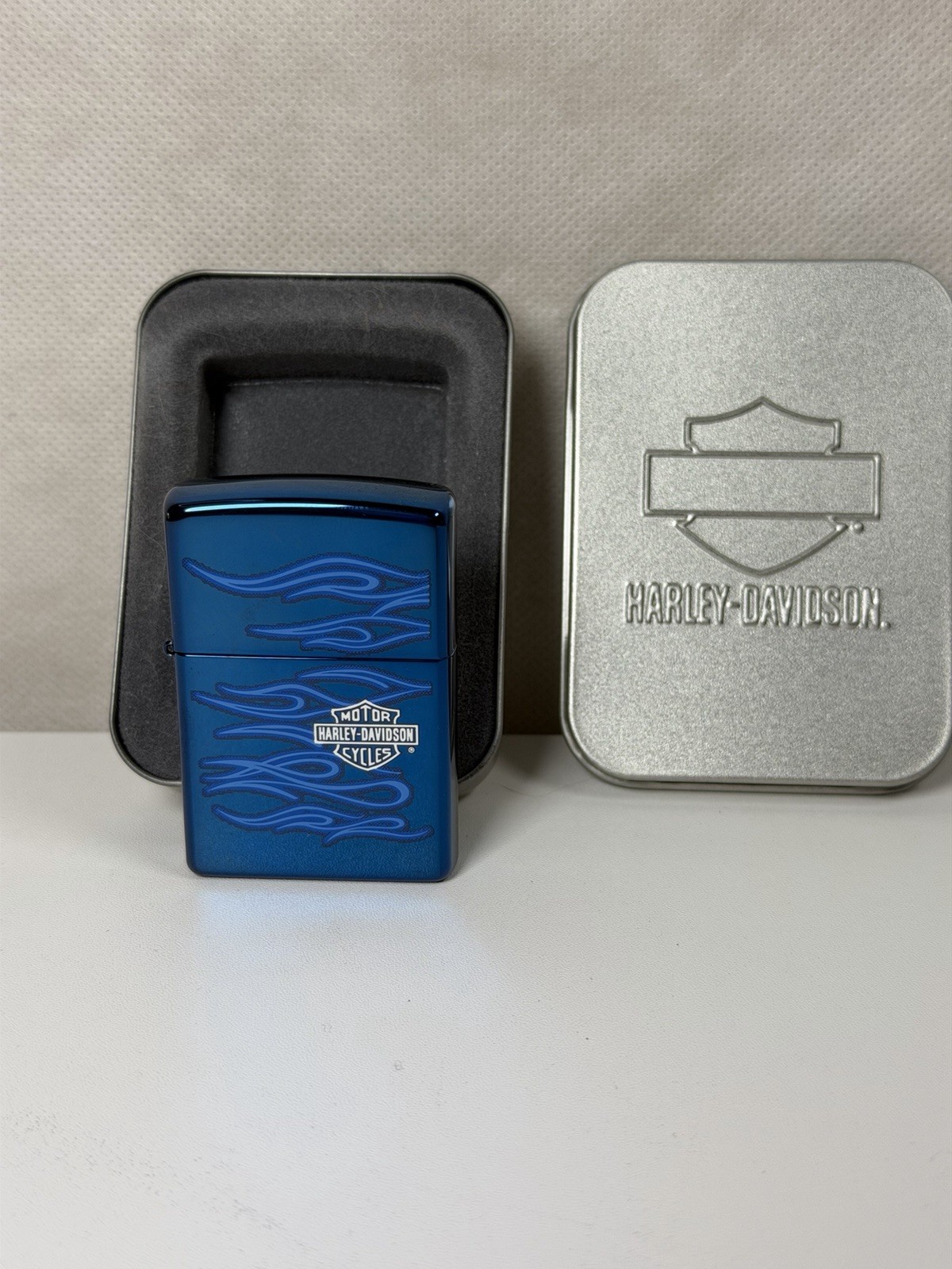 Zippo Lighter – Harley Davidson – Ghost Flames – Bar and Shield – Model # 20711