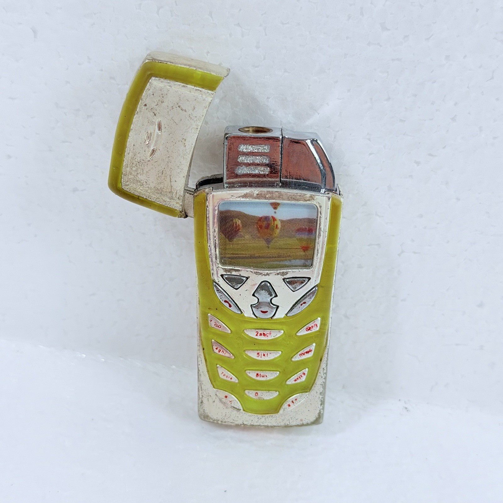 Vintage 2003 Nokia Style Cell Phone Butane Lighter Novelty Inc Y2K Yellow Retro