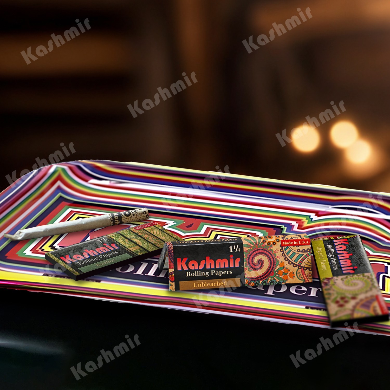 Kashmir Premium Metal Rolling Tray Set of 3 Small 10.5 x 6.25