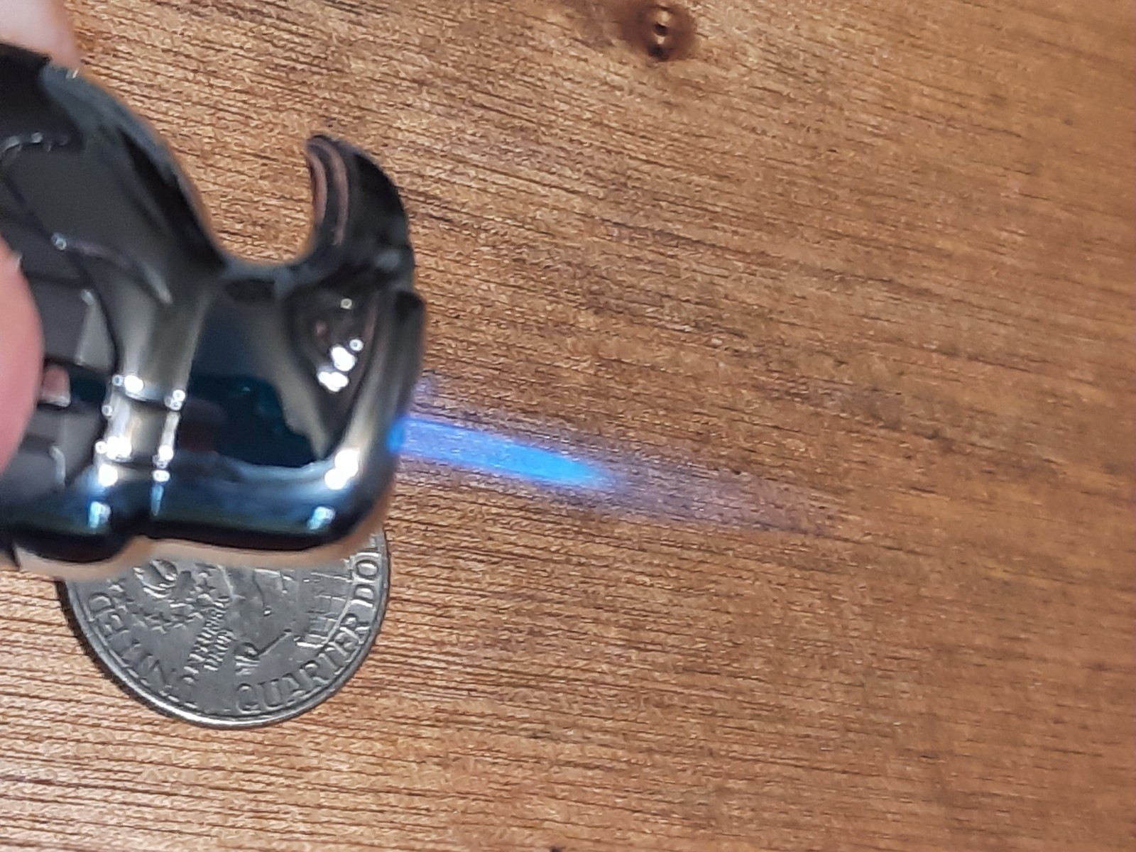Vtg Lighter Novelty Gun Metal Gray American Eagle Torch Lights NoGuarantee M5
