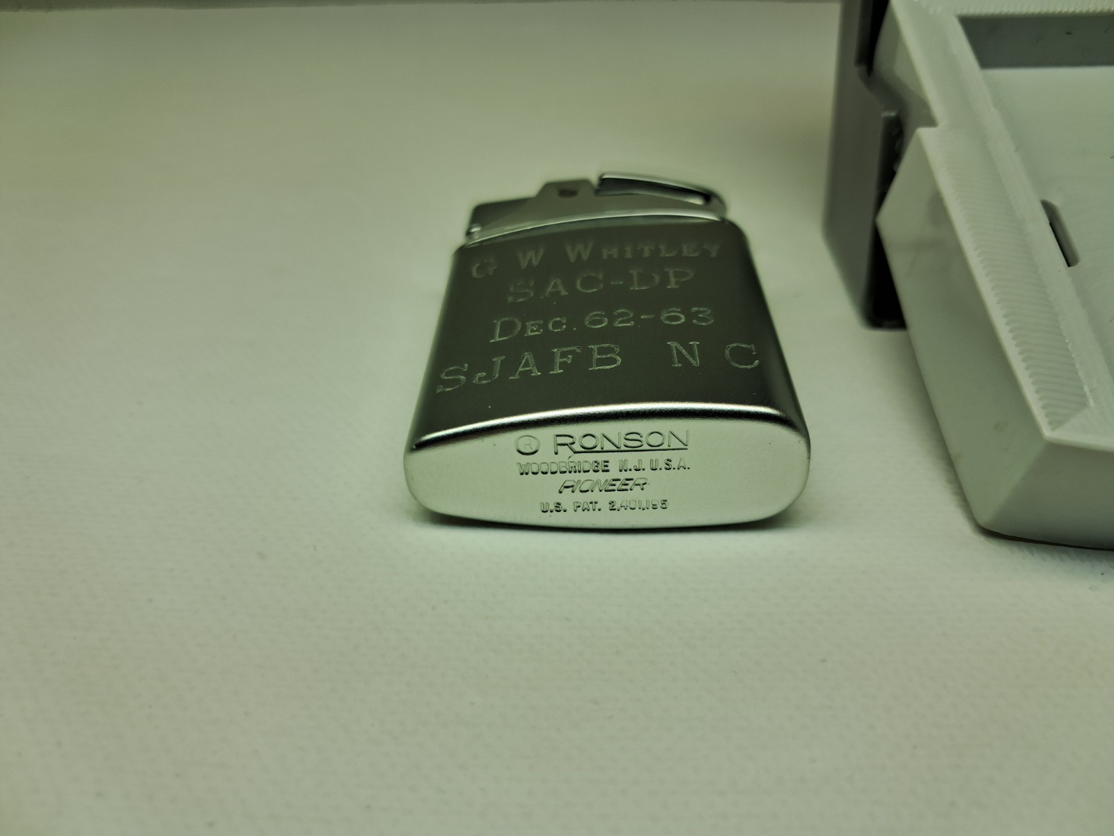 Vietnam Era Ronson Pioneer Cigarette Lighter Engraved SJAFB North Carolina NC