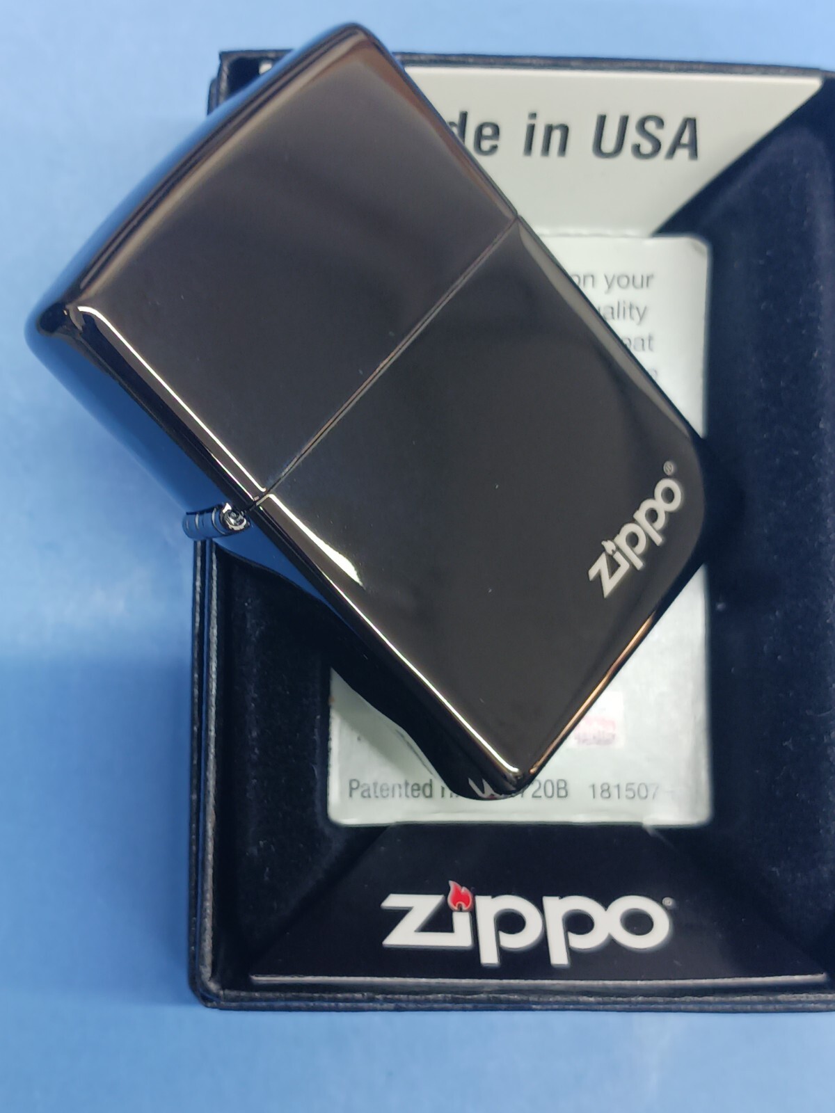 Zippo Ebony with Logo 24756ZL