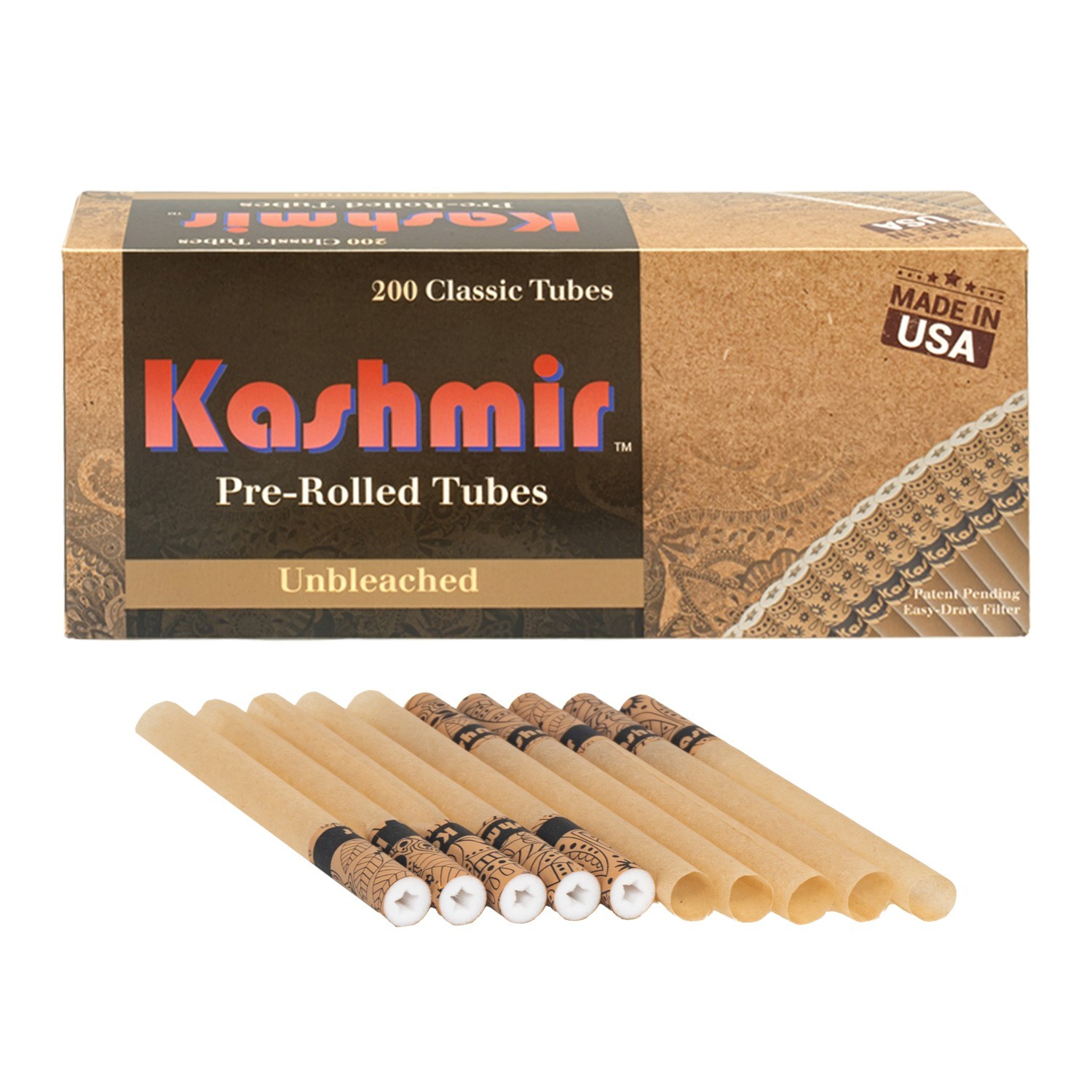 Kashmir Cigarette Tubes: Combo Pack of 400 Organic & Unbleached Pre-Rolled Tubes