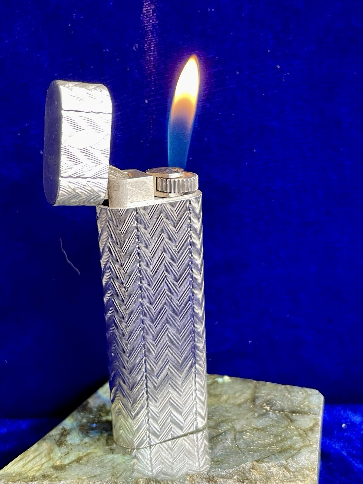 Cartier Lighter Vintage Silver Oval Very Good Condition Works Year Warranty