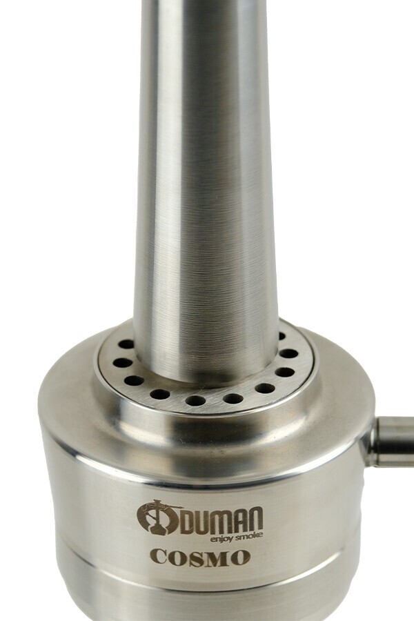 ODUMAN Cosmo Hookah Silver Body Black Glass Hookah Khalil Al Faker Nargile